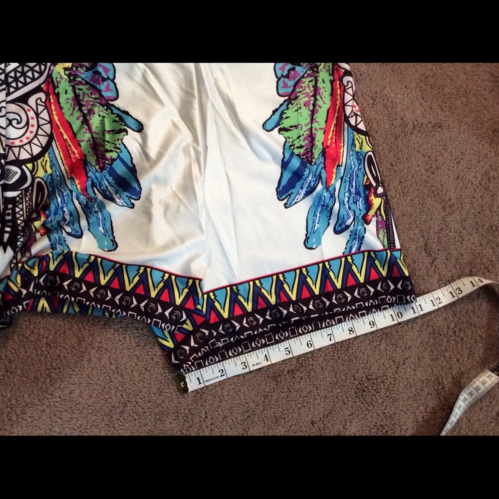 Feather Design Colorful Shorts - image 4
